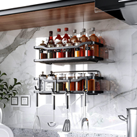 Lot de 2 paniers de rangement muraux à double niveau non pliables pour douche et cuisine, avec roulettes, en fer