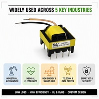 Transformateur de puissance à haute fréquence à retour de charge (flyback) SMPS horizontal à faible perte et haute efficacité EF20 avec câblage stable