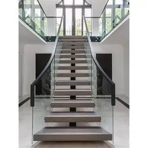 Комнатные дуплексные прямые лестничные лестницы и модульные лестницы с деревянными протекторы