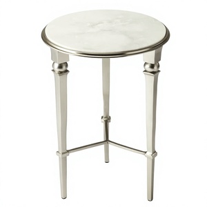 Table basse ronde de haute qualité, écologique, moderne, avec plateau en marbre, design élégant et adorable pour le salon, motif artisanal - Product Image 1