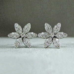Orecchini con Fiore a Fiocco di Neve in Stile Coreano, Semplici e Versatili, Gioielli da Donna - Product Image 2