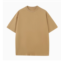 T-shirt de travail décontracté en coton peigné pur 230g, col rond, manches courtes, respirant, coupe ample, pour le sport et les loisirs