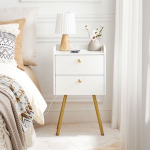 Table <span class=keywords><strong>de</strong></span> chevet blanche en gros avec 2 tiroirs, table <span class=keywords><strong>de</strong></span> chevet blanche à deux tiroirs, table <span class=keywords><strong>de</strong></span> chevet blanche à 2 tiroirs pour chambre à coucher - Product Image 4