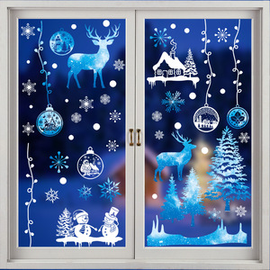 Nouvelles décorations de <span class=keywords><strong>Noël</strong></span> 2026, décorations de fenêtres, rennes colorés, bonhomme de neige, autocollants <span class=keywords><strong>électrostatique</strong></span>s, décorations de fenêtres, autocollants - Product Image 4