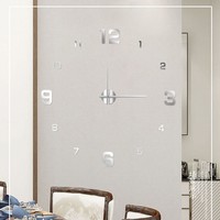 Jam Dinding Persegi Akrilik Plastik DIY Besar 60-120cm Gerakan Senyap Bertenaga Baterai Desain Art Deco Dekorasi Rumah
