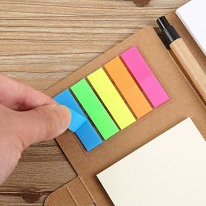 Kraft Cover Sticky Note Notebook Set with Page Markers & Matching Pen, Custom Logo Pocket Notepad for Office Promotion Gifts - Product Image 6