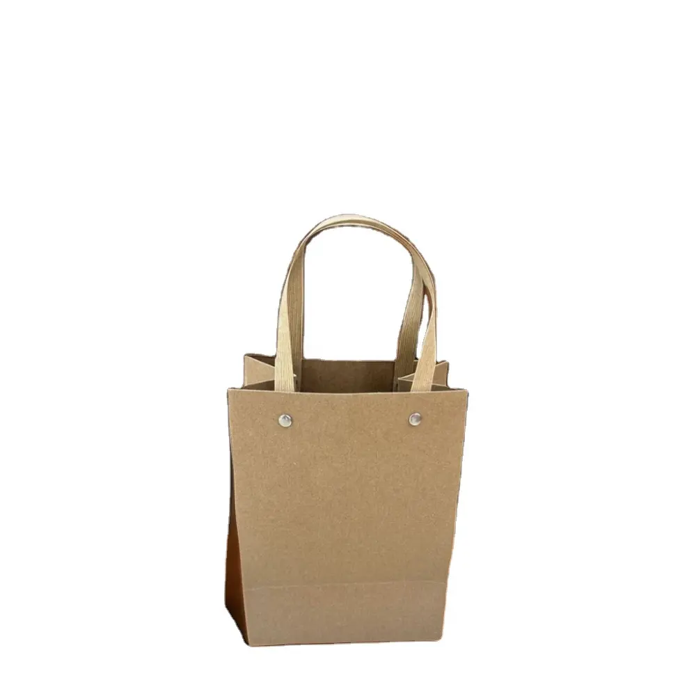 Customized Rivet Cowhide Paper Bags for Packaging and Gifting in the Category of Paper Bags