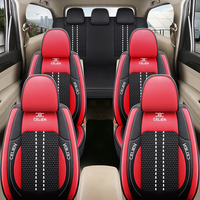 Ensemble de housses de sièges de voiture à trois rangées rouge Premium Moderniste, airbag et housse de siège de voiture arrière fendue Universal Fit Interior Accessories f