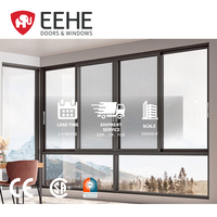 Ventana Corredera de Aluminio EEHE con Techo de Vidrio, Certificación CE, Aislamiento Térmico, Resistente al Viento, Sistema Anticaídas, Rejilla de Aluminio