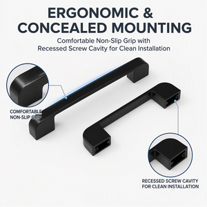 Furniture Handle <b>Bar</b> Black Zinc Alloy Cabinet Kitchen Minimalist Durable Drawer Door <b>Pull</b> - Product Image 2