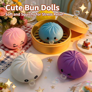 Expression Blowing Bubble Dumpling Squishy pour les distributeurs, les centres de divertissement, les cadeaux de marque, les marques privées, OEM, ODM, vente en gros en vrac - Product Image 1