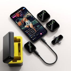 K50 <b>Wireless</b> Lavalier <b>Microphone</b> With Charging Case 6-8 Hours Battery Life For Live Streaming Video Recording - Product Image 1