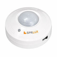 Détecteur de mouvement PIR pour plafond, détection à 360°, portée de 6 m, étanche IP44, temporisation réglable pour utilisation intérieure/extérieure