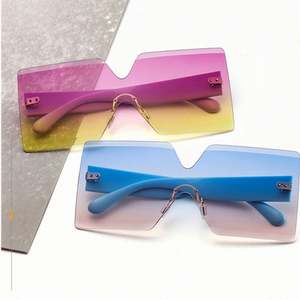 Gafas de Sol Cuadradas de Una Pieza para Mujer, Moda 2021, Lentes con Protección UV400, Montura Grande Sin Aro - Product Image 1