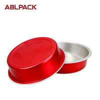 ABLPACK Neue Ideen Einweg Glück verheißende rote Folien box Behälter Lebensmittel verpackung Party Catering Dessert Lebensmittel behälter Backen