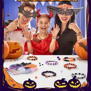 Kit de Abalorios de Plástico Hechos a Mano para Halloween, Accesorios para Pulseras con Diseño de Calavera y Fantasma - Product Image 3