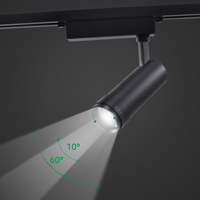 Projecteur sur rail magnétique 48V COB LED 10W 20W 30W en aluminium, luminaire orientable pour projets commerciaux