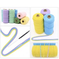 Cordon en satin torsadé coloré de 4 mm, imperméable, en coton naturel, pour macramé, idéal pour sacs et chaussures – Nouvelle collection en promotion