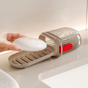 Wholesale Portable Plastic <b>Soap</b> Container with Cover Travel-friendly Bathroom <b>Set</b> Drainable Dish Tray and Holder - Product Image 2