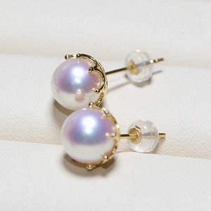 Orecchini a perno minimalisti con perle finte da donna, gioielli vintage rotondi per tutti i giorni - Product Image 5