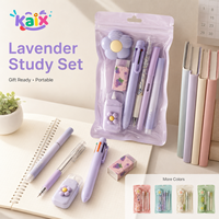 KAIX - Juego de Papelería Personalizado para la Escuela, Caja de Papelería con Diseño de Flores Pastel para Niños, Juego de Papelería para el Regreso a Clases