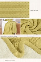 Plaid en tricot épais et chaud avec doublure en polaire Sherpa, motif classique en tricot torsadé
