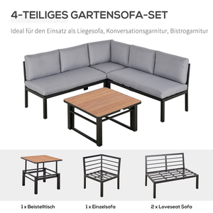 <span class=keywords><strong>Mobili</strong></span> moderni esterni in alluminio L set tavolo regolabile da giardino divani con terrazza componibile balcone cortile Veranda gruppo di posti a sedere - Product Image 4