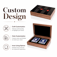 Boîte de rangement pour cartes à jouer en bois massif, style tendance, faite à la main, personnalisable avec logo et doublure colorée, emballage cadeau, vente en gros