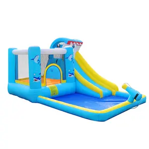 सस्ते शार्क कूद महल चीन पानी स्लाइड inflatable पूल स्लाइड inflatable पूल inflatable trampoline