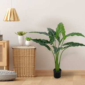 110cm/43in <span class=keywords><strong>Interior</strong></span>/Exterior Tropical Alocasia <span class=keywords><strong>Planta</strong></span> Artificial Sarian <span class=keywords><strong>Elefante</strong></span> <span class=keywords><strong>Oreja</strong></span> Alocasia Hoja Plástico Similar Palma Oliva - Product Image 5