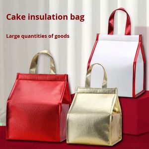 Sac isotherme imperméable en non-tissé doublé de papier aluminium, réfléchissant la chaleur et résistant à l'humidité, pour boulangerie, gâteaux, sandwichs, pizzas, pain - Product Image 2