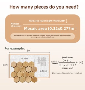 Panneaux muraux en bois massif hexagonaux lumineux <span class=keywords><strong>de</strong></span> l'Asie du Sud-Est, mosaïque puzzle pour <span class=keywords><strong>fond</strong></span> <span class=keywords><strong>de</strong></span> télévision - Product Image 6