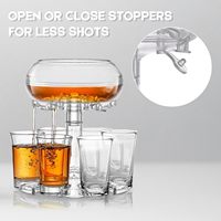 Distributeur de liqueur avec 6 verres à boire pour les types de fêtes, distributeur de verre à liqueur réglable et support en qualité alimentaire