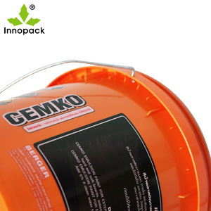 Impresión de logotipo personalizado, cubo de plástico de Color naranja de 15 L con impresión de etiquetas - Product Image 6