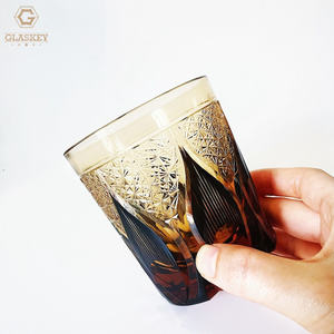Tasse en cristal d'ambre de style <span class=keywords><strong>japonais</strong></span> Edo Kiriko, sculptée à la main, tasse à <span class=keywords><strong>whisky</strong></span> en cristal de verre - Product Image 5