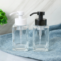 Distributeur de savon pour les mains en verre ambré pour buanderie, design rechargeable de 500 ml, fabrication sur mesure