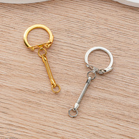 Boucle à ressort métallique avec chaîne serpent, anneau ouvert suspendu, connecteur porte-clés électroplaqué pour jouets en peluche, accessoires DIY