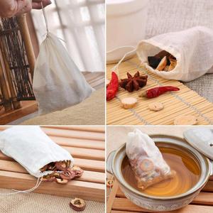 Bolsa de té de malla con filtro de tela de gasa, embalaje reutilizable de cáñamo orgánico de grado alimenticio, embalaje de té blanco de algodón orgánico ecológico sin blanquear - Product Image 6