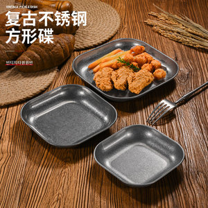 Plato Cuadrado de Acero Inoxidable 304 para Pastel, Bocadillos, Postres, Fiestas, Uso en Hoteles - Product Image 4