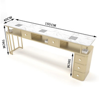 Table de manucure en bois massif de luxe, multifonctionnelle, pour salon de beauté, table simple ou double et ensemble de chaises