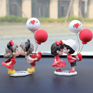 Ornements de voiture pour couple mignon, en résine, décoration de la Saint-Valentin, décoration de bureau à domicile, forme irrégulière, pièce unique - Product Image 5