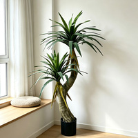 Vente en gros d'arbre d'aloe artificiel à feuilles longues en pot, verdure artificielle réaliste pour la décoration intérieure