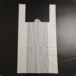 Bolsa de camiseta de almidón de maíz totalmente degradable, bolsa de plástico degradable PLA personalizada - Product Image 2