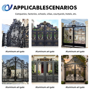 <span class=keywords><strong>Portail</strong></span> battant en <span class=keywords><strong>fer</strong></span> forgé sur mesure, design traditionnel pour clôture et installation murale - Product Image 5