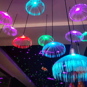 Lumière à fibres optiques LED en forme de méduse colorée, bricolage, lustre de Noël, lumière d'ambiance multicolore pour jardin, cour - Product Image 4