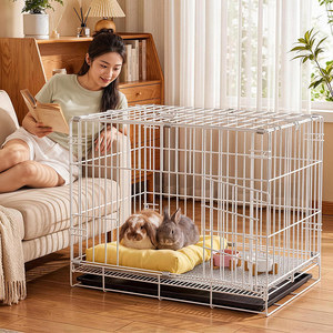 Rabbit Cage Large Size Steel Wire Rectangle Foldable Durable Indoor Use For Small Rabbits - Product Image 1