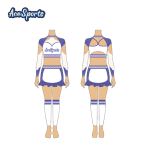 Uniformes de pom-pom girl sexy personnalisés par sublimation vêtements d'entraînement AB Rhinestones <span class=keywords><strong>tenue</strong></span> de pom-pom girl de style le plus récent - Product Image 5