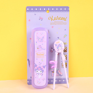 Kuromi Children's Chopsticks 3 In 1 Training Set For Toddlers Age 2 4 Years Cartoon Design With Helper Guide - Product Image 2