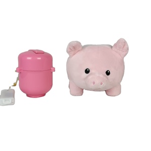 Mặt trời mọc mới tùy chỉnh thiết kế dễ thương màu hồng lợn âm nhạc Piggy ngân hàng PP bông đầy sang trọng tiết kiệm Hộp trẻ em động vật moneybox chen - Product Image 1