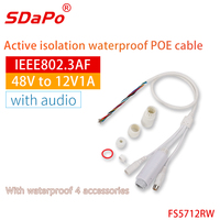 SDAPO FS5712R cordon d'alimentation ethernet 12V 1500V isolation haute tension câble Poe fil Poe pour caméra IP accessoires de vidéosurveillance